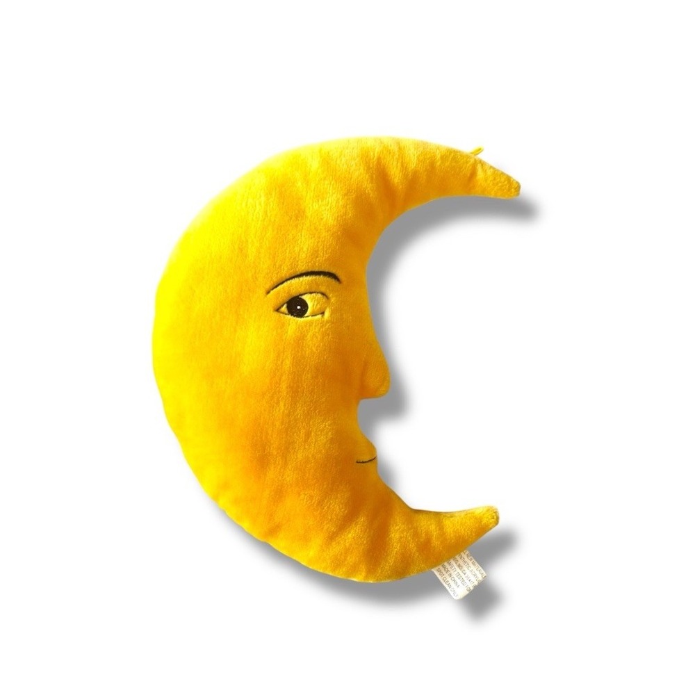 90s Salamander Graphix Yellow Crescent Moon Wall Decor Plush Pillow 22" Vintage
